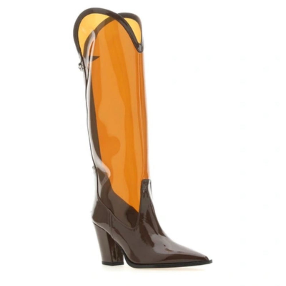 BETTINA VERMILLON BOOTS IN BROWN SIZE 38 MADE IN ITALY WORN ONCE